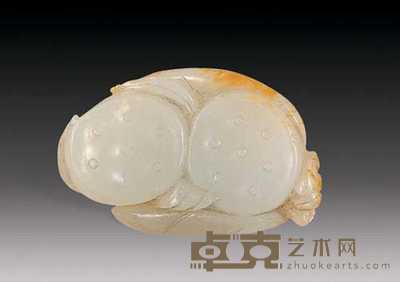 清 玉雕荷叶莲蓬 长4cm